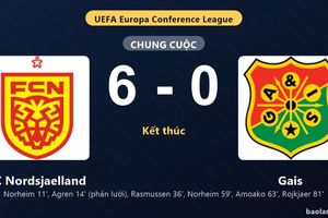 Thống kê trận đấu FC Nordsjaelland 6-0 Gais: FC Nordsjaelland thắng đậm thuyết phục