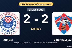 Thống kê trận đấu Zrinjski 2-2 Valur Reykjavik: Màn rượt đuổi tỷ số mãn nhãn