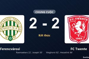 Thống kê trận đấu Ferencvárosi 2-2 FC Twente: Màn rượt đuổi tỷ số mãn nhãn
