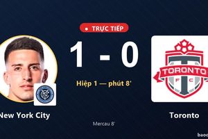 TRỰC TIẾPTrực tiếp New York City vs Toronto: New York City mở tỷ số