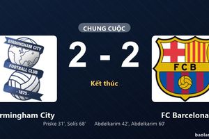 Thống kê trận đấu Birmingham City 2-2 FC Barcelona: Màn rượt đuổi tỷ số mãn nhãn