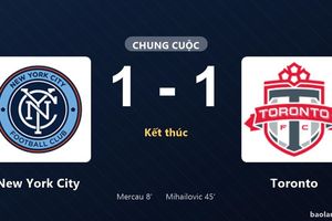 Thống kê trận đấu New York City 1-1 Toronto: Hai đội chia điểm