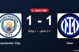 TRỰC TIẾPTrực tiếp Manchester City vs Inter: Hai đội hòa 1-1