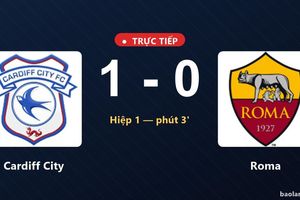 TRỰC TIẾPTrực tiếp Cardiff City vs Roma: Cardiff City dẫn 1-0