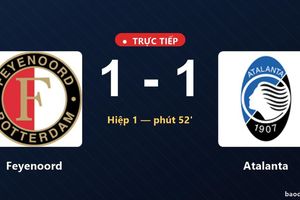 TRỰC TIẾPTrực tiếp Feyenoord vs Atalanta: Hai đội hòa 1-1