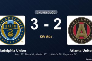 Thống kê trận đấu Philadelphia Union 3-2 Atlanta United: Philadelphia Union ngược dòng ngoạn mục