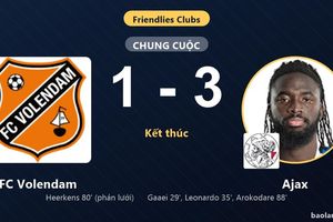 Ajax thắng 3-1, FC Volendam bất lực trên sân nhà