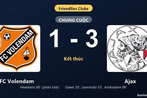 Thống kê trận đấu FC Volendam 1-3 Ajax: T. Arokodare tỏa sáng, Ajax giành trọn 3 điểm