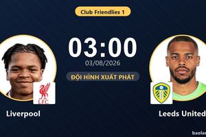 TRỰC TIẾPTrực tiếp Liverpool vs Leeds United: Đội hình xuất phát