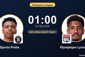 TRỰC TIẾPTrực tiếp Sparta Praha vs Olympique Lyonnais: Đội hình xuất phát