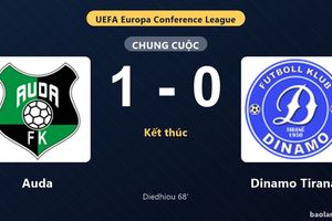 Thống kê trận đấu Auda 1-0 Dinamo Tirana: B. Diedhiou tỏa sáng, Auda giành trọn 3 điểm