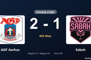 Thống kê trận đấu AGF Aarhus 2-1 Sabah: James Bogere tỏa sáng, AGF Aarhus giành trọn 3 điểm