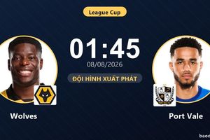 TRỰC TIẾPTrực tiếp Wolves vs Port Vale: Đội hình xuất phát