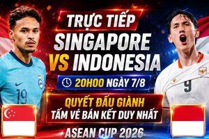 Trực tiếp Singapore vs Indonesia ASEAN Cup 2026: Cuộc quyết đấu giành tấm vé bán kết duy nhất