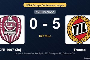 Thống kê trận đấu CFR 1907 Cluj 0-5 Tromso: Tromso thắng đậm thuyết phục