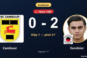 TRỰC TIẾPTrực tiếp Cambuur vs Excelsior: Excelsior nhân đôi cách biệt