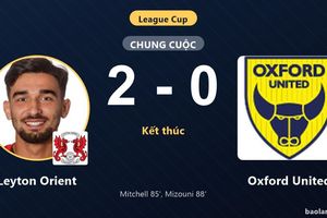 Đả bại Oxford United 2-0, Leyton Orient đi tiếp, tiễn đối thủ khỏi League Cup