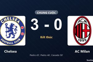 Thống kê trận đấu Chelsea 3-0 AC Milan: Chelsea thắng đậm thuyết phục