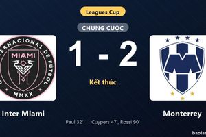 Thống kê trận đấu Inter Miami 1-2 Monterrey: Monterrey ngược dòng ngoạn mục