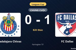 Thống kê trận đấu Guadalajara Chivas 0-1 FC Dallas: L. Farrington tỏa sáng, FC Dallas giành trọn 3 điểm