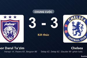 Thống kê trận đấu Johor Darul Ta'zim 3-3 Chelsea: Màn rượt đuổi tỷ số mãn nhãn