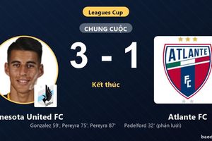 Bị dẫn trước, Minnesota United FC ngược dòng hạ Atlante FC 3-1 tại Leagues Cup