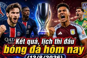 Kết quả, lịch thi đấu bóng đá hôm nay 12/8: PSG - Aston Villa tranh Siêu cúp châu Âu