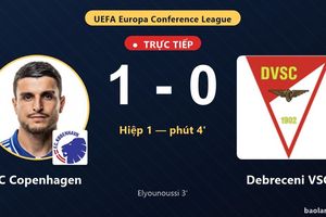 TRỰC TIẾPTrực tiếp FC Copenhagen vs Debreceni VSC: FC Copenhagen mở tỷ số