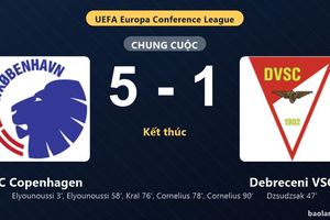 Thống kê trận đấu FC Copenhagen 5-1 Debreceni VSC: FC Copenhagen thắng đậm thuyết phục