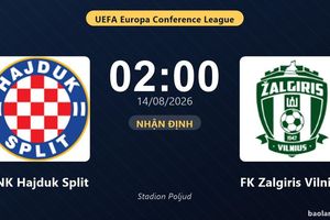 Nhận định HNK Hajduk Split vs FK Zalgiris Vilnius: đội hình dự kiến
