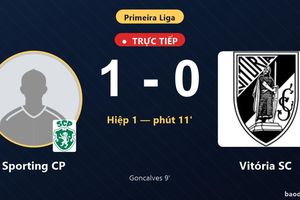 TRỰC TIẾPTrực tiếp Sporting CP vs Vitória SC: Sporting CP mở tỷ số