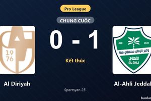 Thống kê trận đấu Al Diriyah 0-1 Al-Ahli Jeddah: E. Spertsyan tỏa sáng, Al-Ahli Jeddah giành trọn 3 điểm