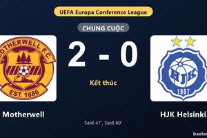 Thống kê trận đấu Motherwell 2-0 HJK Helsinki: I. Said tỏa sáng, Motherwell giành trọn 3 điểm