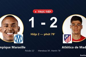 TRỰC TIẾPTrực tiếp Olympique Marseille vs Atlético de Madrid: Atlético de Madrid vượt lên dẫn trước