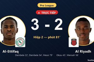 TRỰC TIẾPTrực tiếp Al-Ettifaq vs Al Riyadh: Al-Ettifaq vượt lên dẫn trước