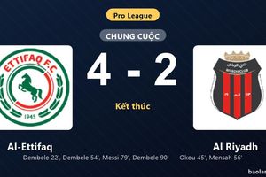 Thống kê trận đấu Al-Ettifaq 4-2 Al Riyadh: M. Dembele tỏa sáng, Al-Ettifaq giành trọn 3 điểm