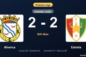 Thống kê trận đấu Alverca 2-2 Estrela: Màn rượt đuổi tỷ số mãn nhãn