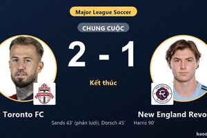 Toronto FC hạ New England Revolution 2-1: Bàn gỡ muộn màng không cứu nổi đội khách