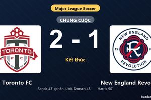 Thống kê trận đấu Toronto FC 2-1 New England Revolution: N. Dorsch tỏa sáng, Toronto FC giành trọn 3 điểm