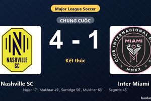 Thống kê trận đấu Nashville SC 4-1 Inter Miami: Nashville SC thắng đậm thuyết phục