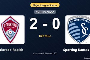 Thống kê trận đấu Colorado Rapids 2-0 Sporting Kansas City: Rafael Navarro tỏa sáng, Colorado Rapids giành trọn 3 điểm