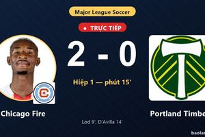 TRỰC TIẾPTrực tiếp Chicago Fire vs Portland Timbers: Hiệp 2 bắt đầu, Chicago Fire dẫn 2-0