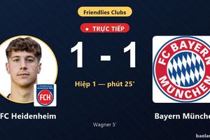 TRỰC TIẾPTrực tiếp 1. FC Heidenheim vs Bayern München: Bayern München gỡ hòa 1-1