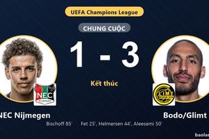Thắng NEC Nijmegen 3-1, Bodo/Glimt đi tiếp vào vòng trong, tiễn đối thủ rời giải