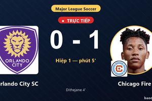 TRỰC TIẾPTrực tiếp Orlando City SC vs Chicago Fire: Chicago Fire mở tỷ số