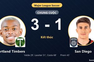 Đánh bại San Diego 3-1, Portland Timbers cùng đối thủ dắt tay vào vòng 1/16 MLS