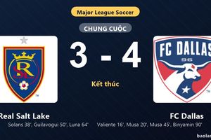 Thống kê trận đấu Real Salt Lake 3-4 FC Dallas: R. Binyamin tỏa sáng, FC Dallas giành trọn 3 điểm