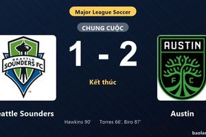 Thống kê trận đấu Seattle Sounders 1-2 Austin: Guilherme Biro tỏa sáng, Austin giành trọn 3 điểm