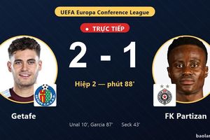TRỰC TIẾPTrực tiếp Getafe vs FK Partizan: Getafe vượt lên dẫn trước