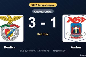 Thống kê trận đấu Benfica 3-1 Aarhus: V. Pavlidis tỏa sáng, Benfica giành chiến thắng, đi tiếp